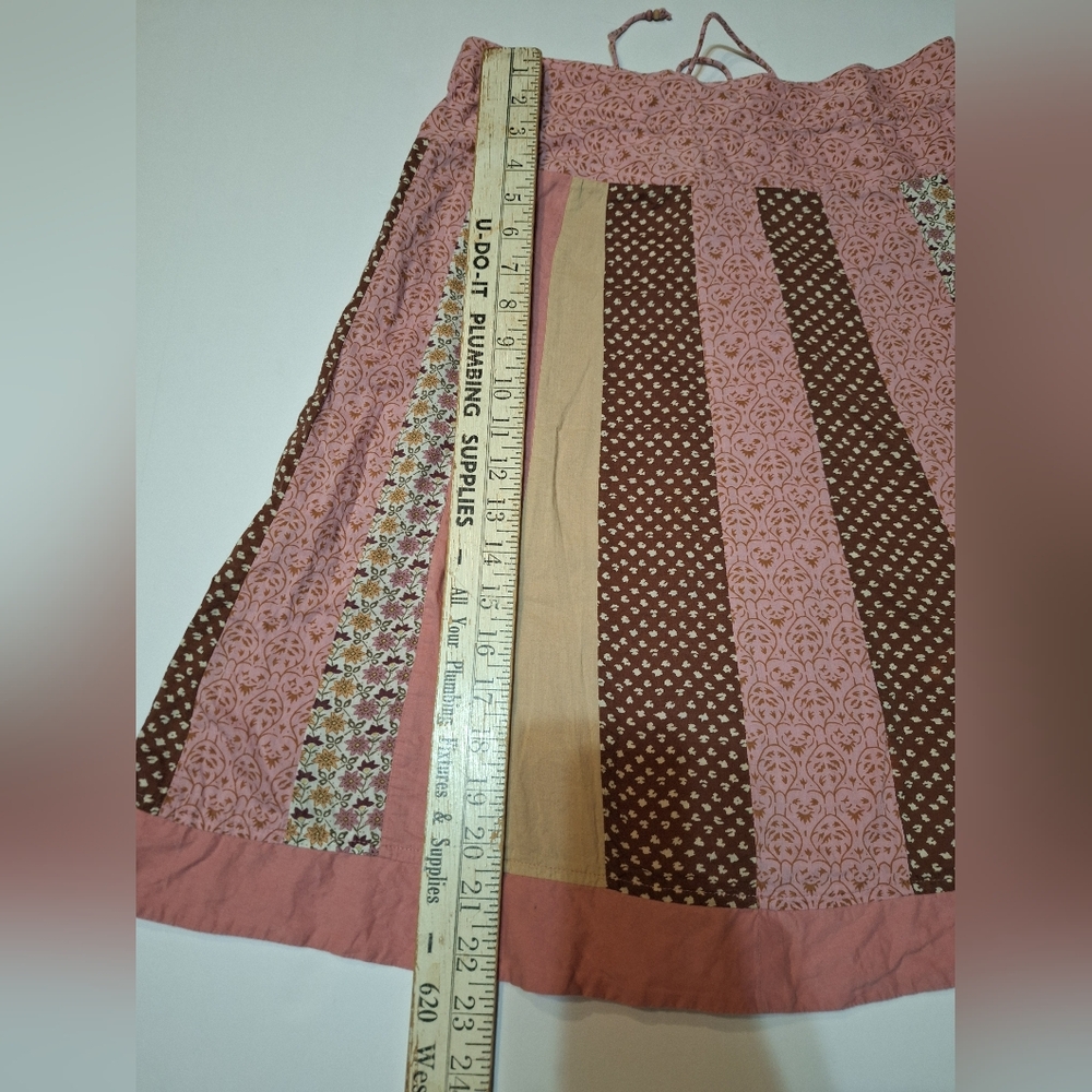 Y2K American Eagle Patchwork Boho Cotton Skirt Si… - image 9